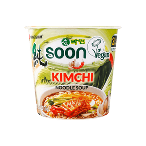 韩国NONGSHIM农心 SOON纯系列 素食拉面 泡菜味 杯装 75g