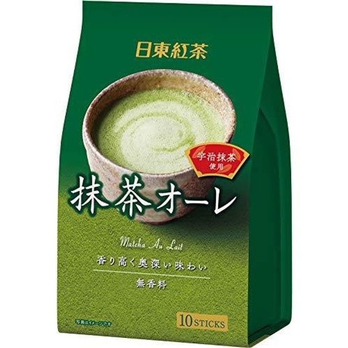 【日本直邮】NITTOH 日东红茶   抹茶拿铁奶茶欧蕾速溶饮料奶茶 10条入