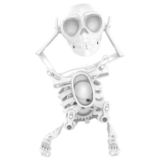 Dancing Skeleton Swinging Clockwork Toy 3D Stereoscopic Skeleton Figure White 17cm