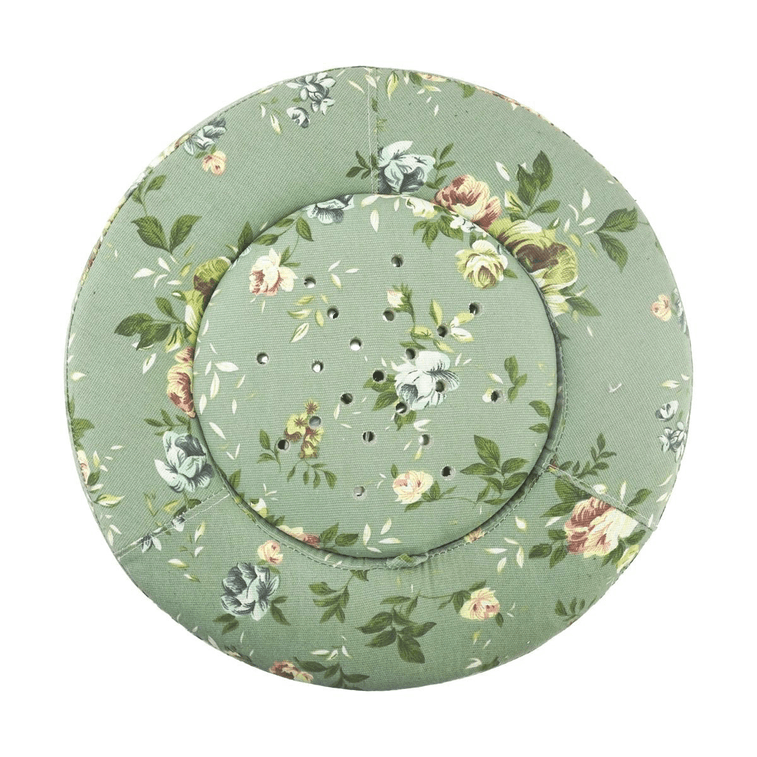 綠碎花艾灸坐墊 蒲團燻蒸儀坐灸墊盒 隨身灸家用臀部椅 盆宮寒艾炙器具凳【控溫】+薑盤+濾煙罩+艾柱54粒+鑷子+穴位圖 40*10cm 10