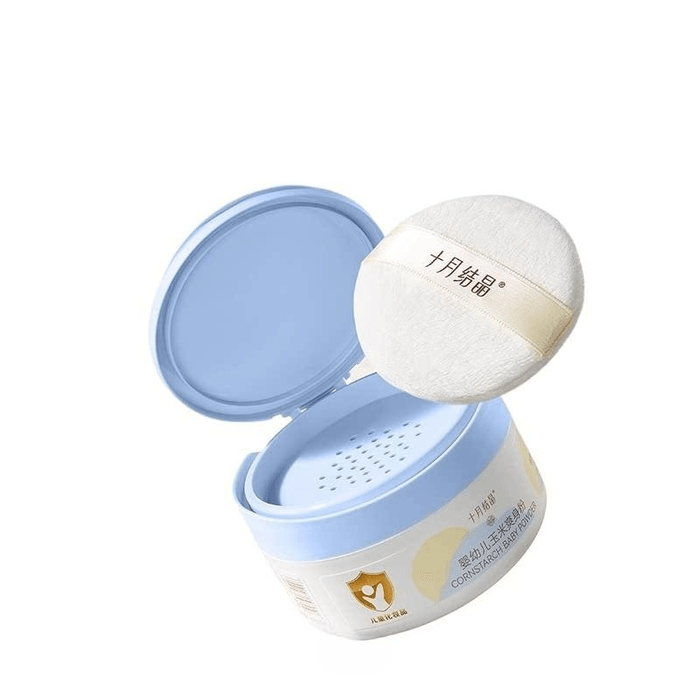 Baby Talcum Powder, Newborn Baby Powder Puff, All-Season Corn Talcum Powder 120g*1 Box
