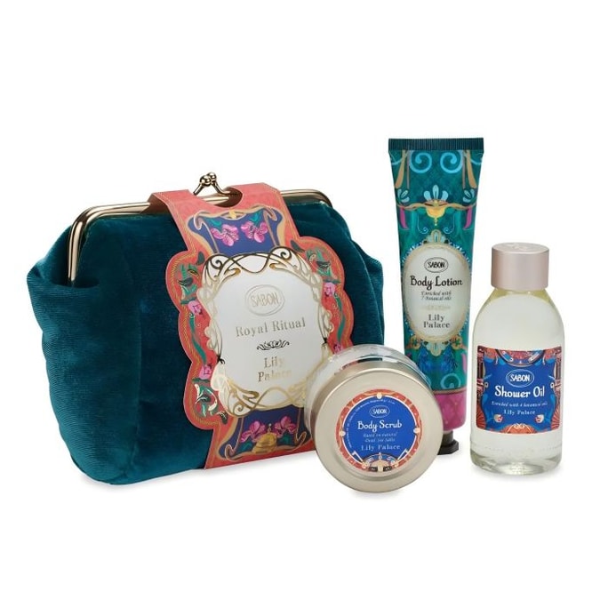 Christmas Limited Gift Velvet Storage bag Bath 3-piece Set