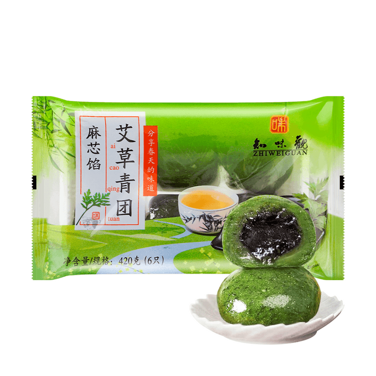 Qingtuan Green Rice Roll Mochi Sesame Paste,14.81 oz【Spring Limited】 3