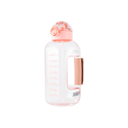 Half-Gallon Water Bottle With Straw and Motivational Time Mark 2000ml Pink