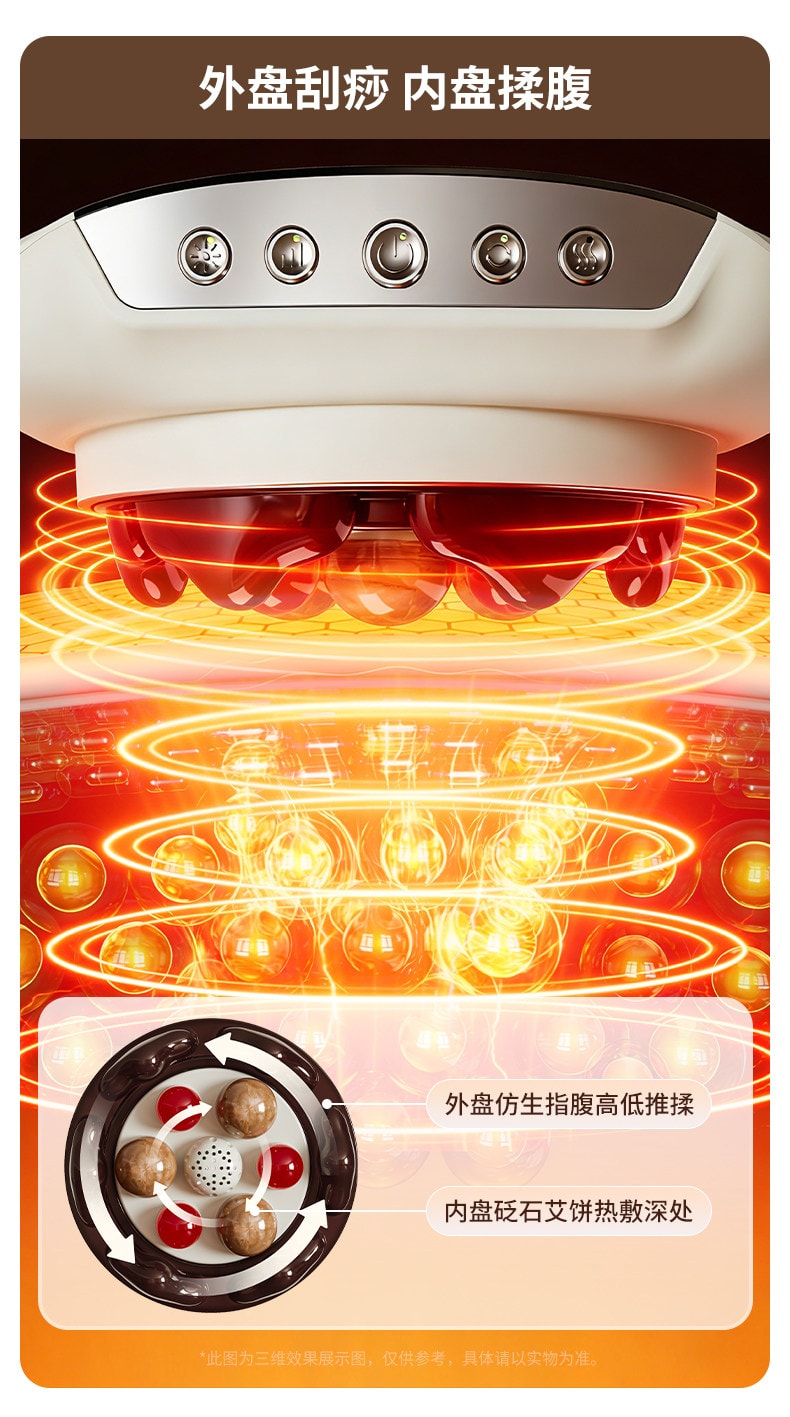 【中國直郵】 奧克斯 揉腹儀腹部按摩器揉肚促進腸胃蠕動全自動疏通輔助瘦肚燃脂 米白色 一個裝