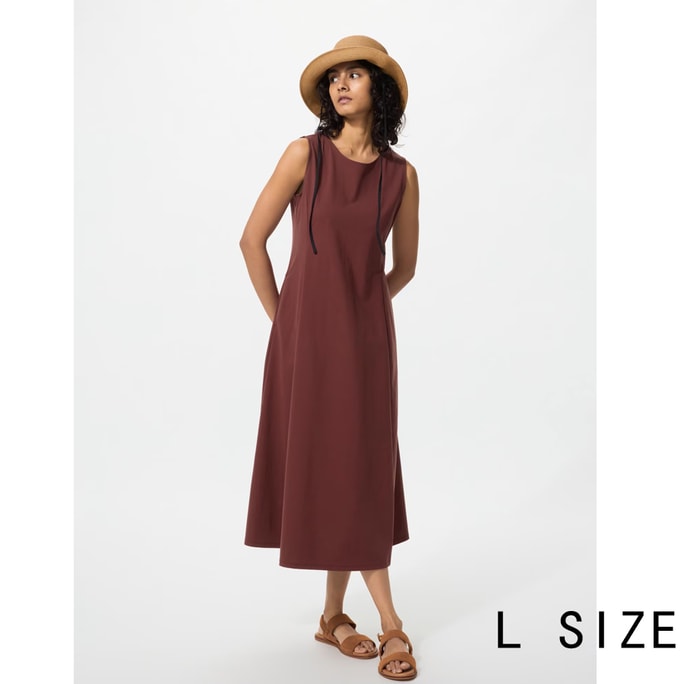 Ultra Stretch AIRism Sleeveless Dress Regular Length Dark Brown L Size 1piece