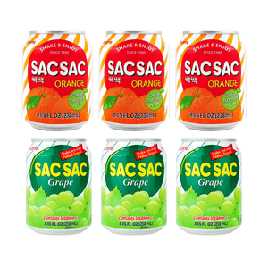 SAC SAC 오렌지 주스+포도 주스 (껍질 벗긴 포도 포함), 48.30 fl oz【2가지 맛 6가지 콤보 팩】