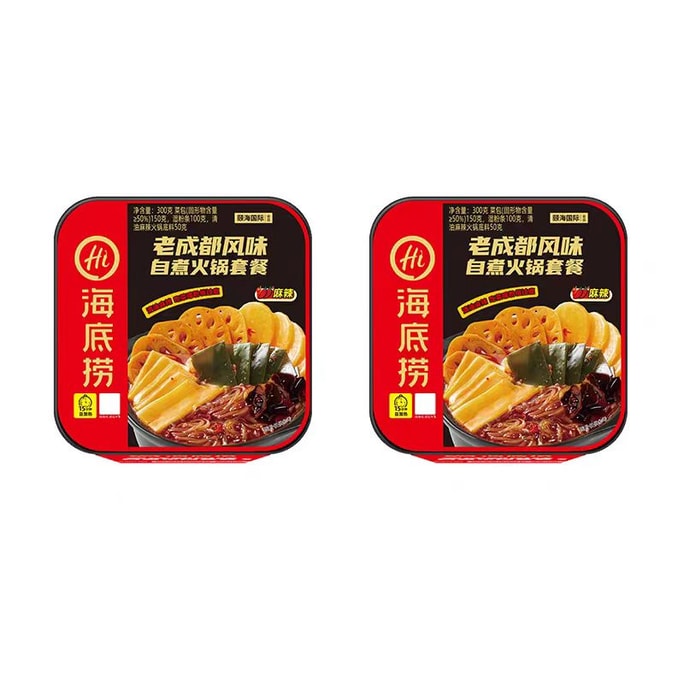 【中国直邮】 海底捞 自热小火锅 老成都风味 300g*2盒