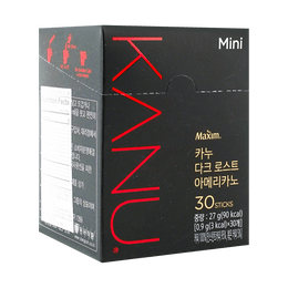 韩国MAXIM麦馨 KANU美式即速溶黑咖啡 深度烘培 MINI装 0.9g*30条入 机智的医生生活同款 孔侑同款 