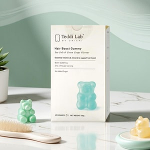 Sea Salt Hair Growth Gummy Bears, 5200mcg Biotin Formulated with Zinc and Pantothenic Acid, 60 Count