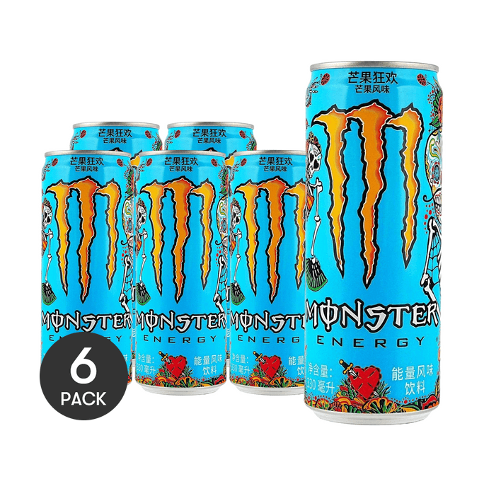Monster Energy Drink, Mango Flavor, 11.15 fl oz *6【6 Pack】