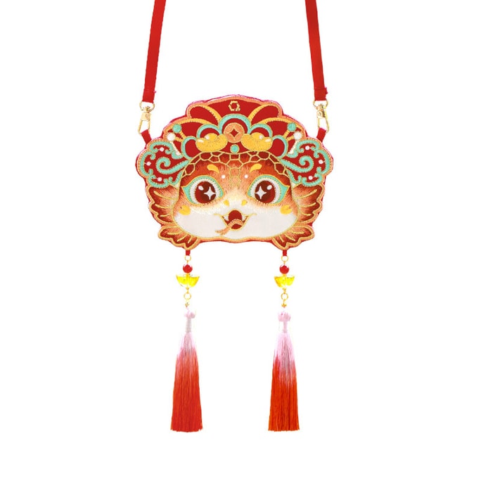 Year Of The Snake Embroidered Bag Embroidery Zhaocai Ancient Style Sachet Hanfu Accessories - Cute Snake Style Red 1Pc