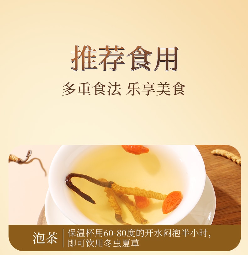  北京同仁堂 西藏道地冬蟲夏草1g 西藏頭期蟲草乾貨滋補補腎潤肺壯陽止咳化痰【手工甄選海拔4500的優質原料 蟲草飽滿色澤金黃】
