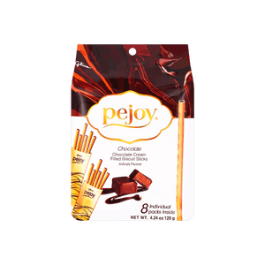 GLICO格力高 PEJOY百醇 巧克力味注心饼干棒 家庭装 8包入 120g