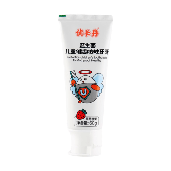 優卡丹 兒童健齒防蛀牙膏 益生菌牙膏 平衡護理 草莓香型 60g
