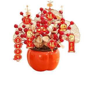 【中国直邮】原品生活新年装饰品柿子柿柿如意摆件2025蛇年春节C5款福到我家柿子摆件+金蛇贺岁挂牌1套