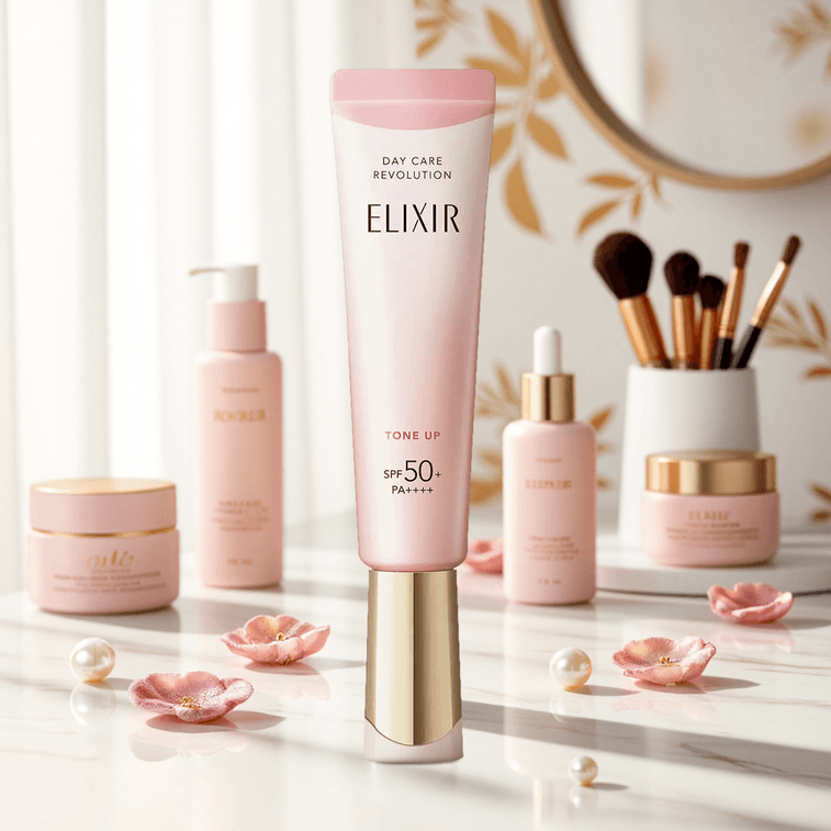 日本ELIXIR怡麗絲爾 粉管潤飾防曬霜 隔離遮瑕妝前乳 SPF50+ PA++++ 提亮膚色 修飾暗沉 35g*2【超值裝】 13