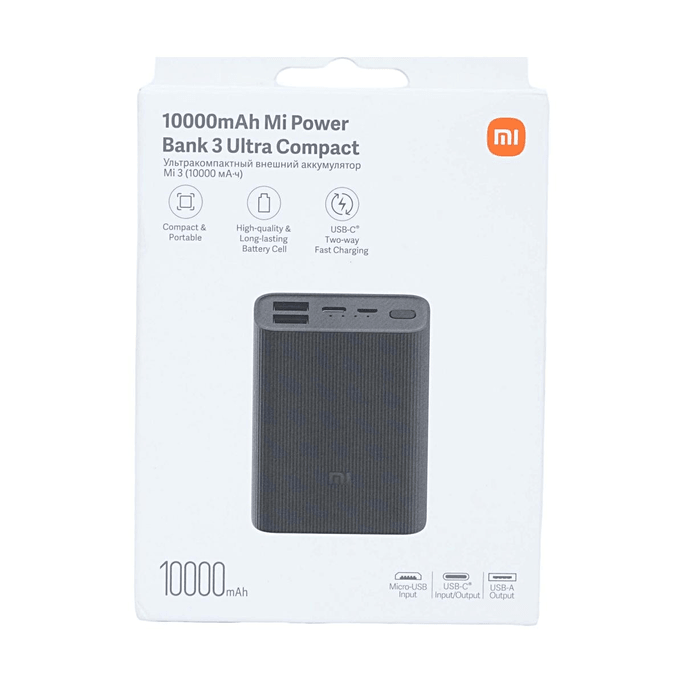 Power Bank 3 Ultra Compact 10000mAh 7.05oz 【Compact and Portable】【Two-way Fast Charging】