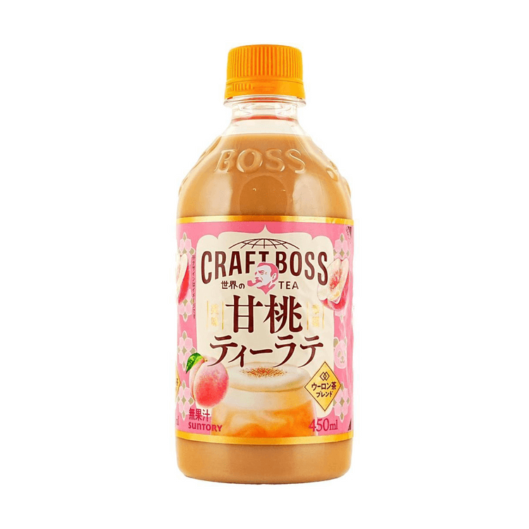 SUNTORY Craft Boss Peach Milk Tea Latte, 15.21 fl oz - Yami.com