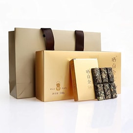 品品香福鼎白茶曬白金MINI版緊壓壽眉1741 禮盒裝180克(30g*6盒