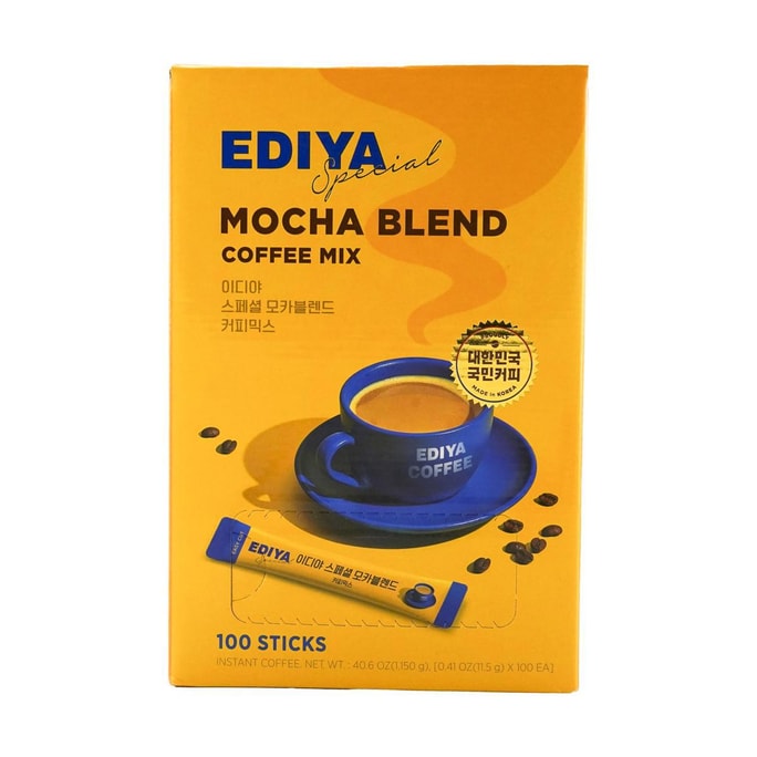 Mocha Blend Coffee Mix - Instant Coffee Powder, 100 Sticks, 40.6oz