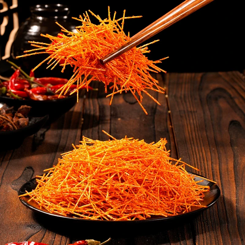中國 直郵 鐘芹輝香酥金絲條辣條網紅90後兒時小麻辣零食脆辣絲80後懷舊葫蘆香菇絲30g*1包