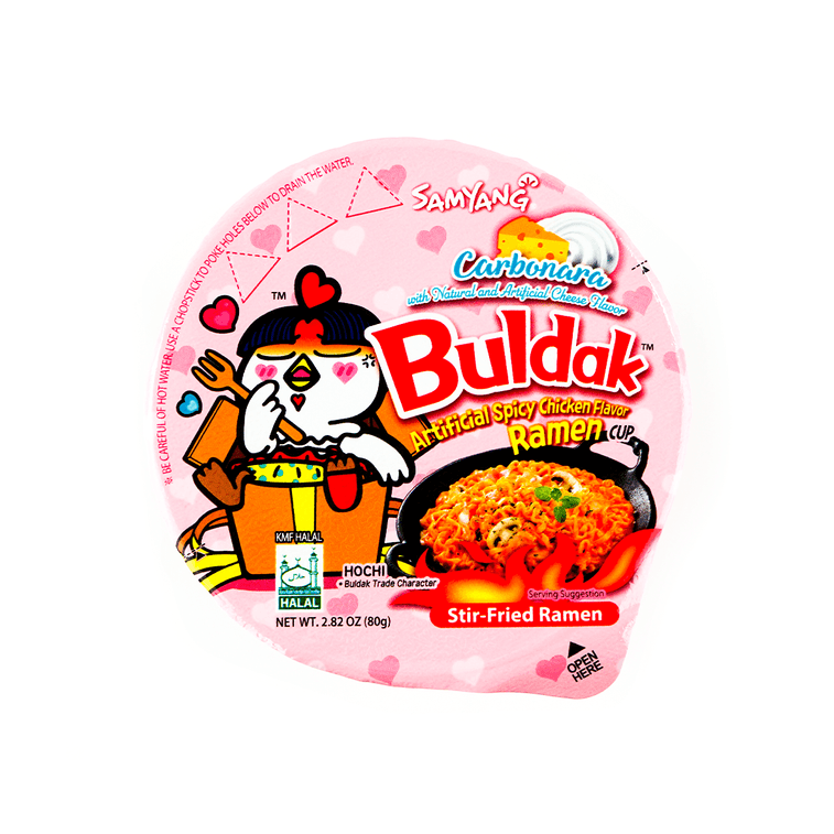韩国SAMYANG三养 BULDAK 粉色火鸡面拌面 辣鸡肉拉面 奶油芝士味 杯装 80g 12