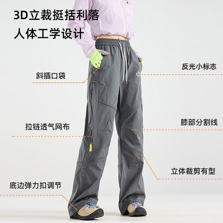 【中国直邮】 HSPM 户外防风防水徒步登山裤伞兵工装运动裤工装裤 紫色 M 3