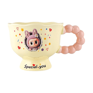 Labubu Pearl Handle Cup Pink Cute Cartoon Water Cup 15.2oz