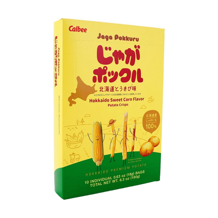 Jaga Pokkuru Three Brothers Hokkaido Premium Potato Sticks Corn Flavor -, 10 Pack* 0.63 oz 4