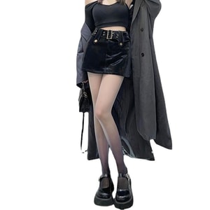 【中国直邮】 猫人 浪莎 新品 任意剪渐变色丝袜 黑紫色-美腿袜