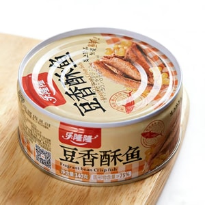 Canned small yellow croaker with soybean flavour, crispy fish, small yellow croaker with fermented soybeans, ready-to-eat seafood, served with rice or as a snack, 140g*1 can