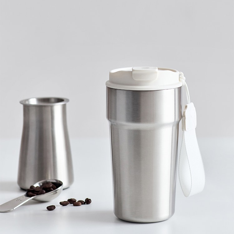 OLAYKS Coffee Mug, Hot &amp; Cold Insulated Cup, 316 Stainless Steel,  2-in-1 Straw &amp; Direct Drinking Travel Tumbler with Lanyard, 500ml -  Yami.com