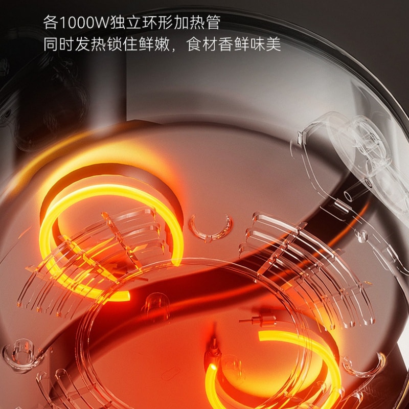 【中國直郵】 史迪熊 110v電鴛鴦鍋電火鍋家用電煮鍋一體大容量宿舍電炒鍋 6L 一個裝 白色