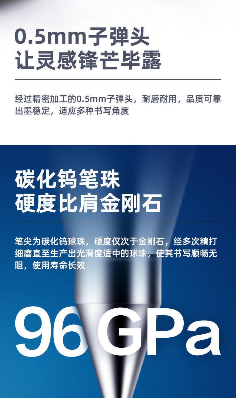 得力 中性笔 6600ES 黑色12支装 文具签字 碳素水笔0.5mm 办公笔