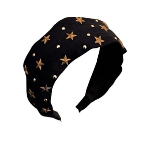 【中国直邮】 亲太太 气质星星点钻宽边发箍女高颅顶压发洗脸头箍2025新款百搭发卡头饰 一个装 黑色