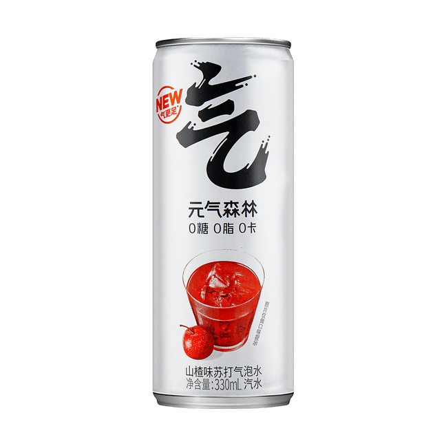 元气森林 苏打气泡水 山楂味 罐装 330ml【0糖0脂0卡】