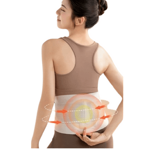 Heated Massage Lumbar Support Belt Waist Massager Lumbar Spine Massager Vibrating Heat Therapy Corset Miracle Relief for Back Pain White One piece