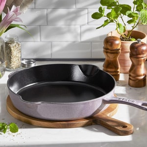 11" Lilac Cast Iron Frying Pan, Multi-use for Steak & Stir-fry