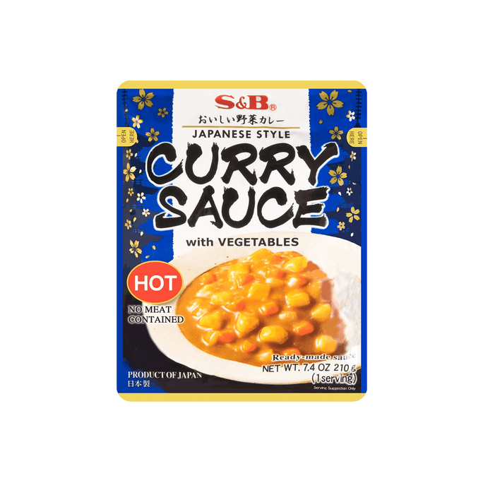 Microwavable Curry Sauce with Vegetables Hot 210g