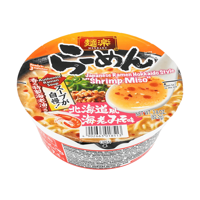 日本MENRAKU樂 速食拉麵 北海道口味 碗裝 82.2g