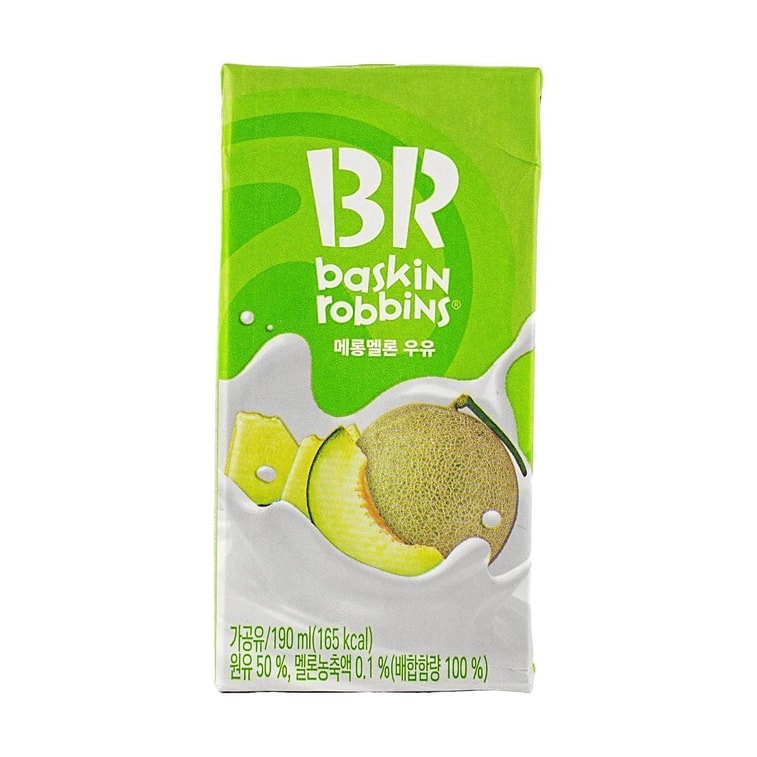 韩国BASKIN ROBBINS 蜜瓜牛奶+薄荷巧克力牛奶+草莓牛奶+棉花糖牛奶 190ml*4盒【4口味组合装】 5