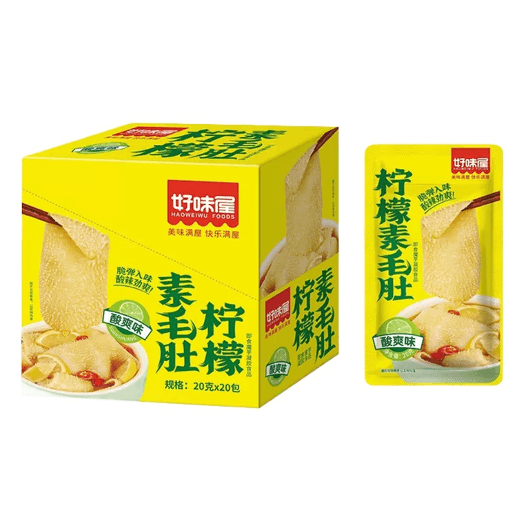中國直郵】檸檬素毛肚酸爽味魔芋爽製品400g*1盒裝- Yami
