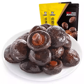 【中國直郵】 週黑鴨 鹵香菇128gx2袋麻辣鹵味蘑菇零食小吃武漢特產真空獨立小包