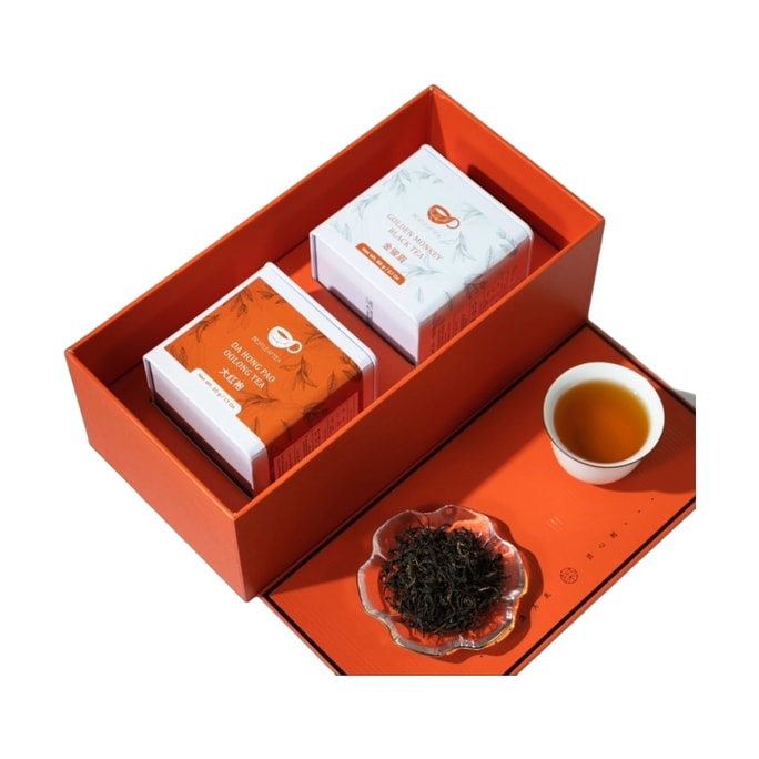 Elegance Tea Gift Box - Jinjunmei Black Tea And Da HongPao Oolong Tea