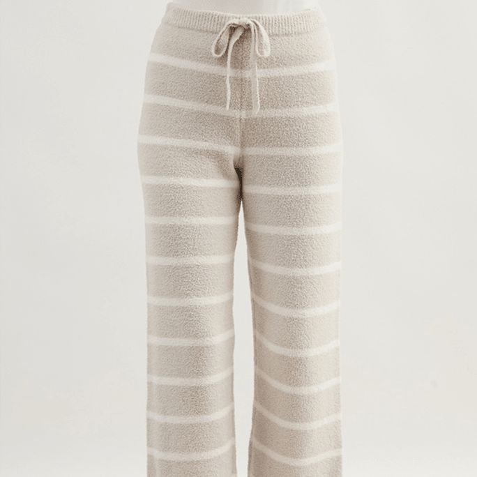 日本Gelato Pique 半边绒保暖睡裤家居服 软绵绵睡衣鼻祖品牌 #灰白色条纹