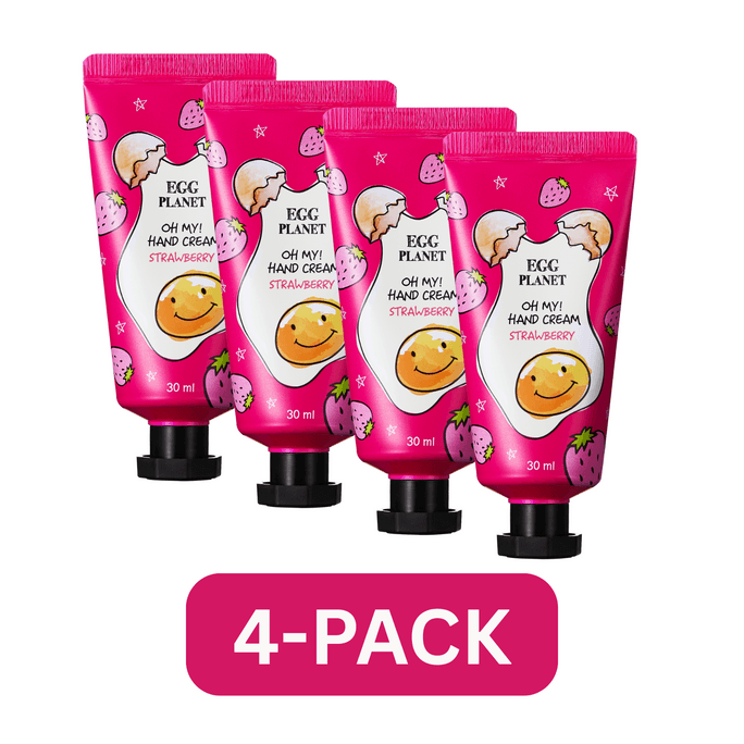 韩国 DAENG GI MEO RI 鸡蛋星球草莓护手霜四支装 – Lightweight Hand Lotion for Soft Skin 30ml x 4