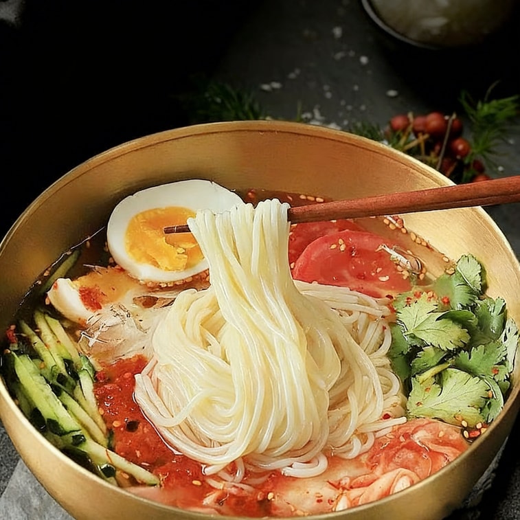 링 선생님의 동북 냉면 - 간편한 간편식/야식 - 한국식, 쫄깃하고 시원한 맛, 소스 포함, 383g. [쫄깃쫄깃한 면발] [새콤달콤한 맛] 3