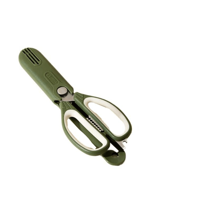 【中國直郵】 摩登主婦 廚房磁吸剪刀家用多功能綠色24.5*3.7*2.1cm*1個