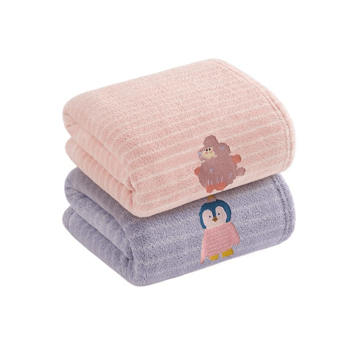 Bath Towel Made Of  Coral Velvet And Taro Mud, With A Combination Of Cherry Blossom Powder And Foam 70 * 140cm * 2